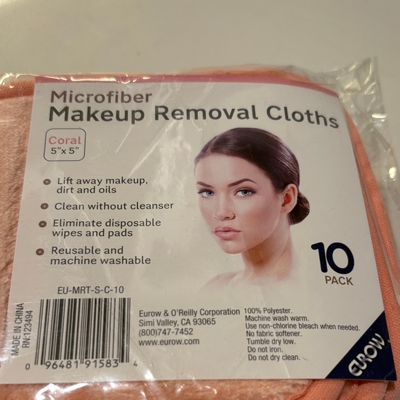 Coral Microfiber Makeup Removal Cloths 10-Pack - Picture 2 of 5